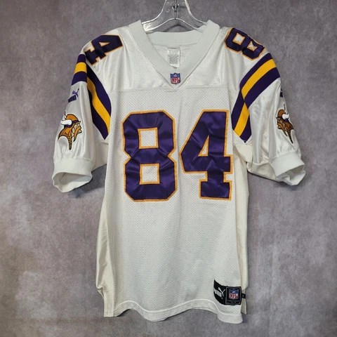 Vintage 90s Puma Authentic Minnesota Vikings Randy Moss 84  Jersey Men 46 L Sewn Cover