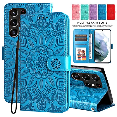 Magnetic Leather Wallet Case For Samsung Galaxy S24 S23 Ultra Plus S22 S21 S20 - Image 1 of 4
