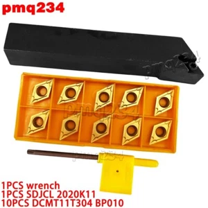 1PCS SDJCL 2020K11 Turning tool holder +10PCS DCMT11T304 Carbide Turning Inserts - Picture 1 of 6