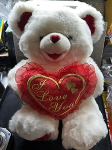 Vintage 2001 großer Sweetheart Teddybär, I LOVE YOU-Herz, weich & kuschelig, mit Etikett - Bild 1 von 10