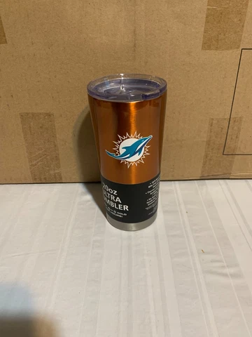 Miami Dolphins NFL 20oz Orange Tumbler Cup Mug Logo Brands New Cover