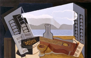 Oil painting Juan Gris - The Open Window beautiful landscape with bottle violin - Picture 1 of 1