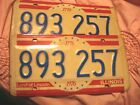 Vintage 1976 Bicentennial Illinois License Plates 893 257 Matching Set