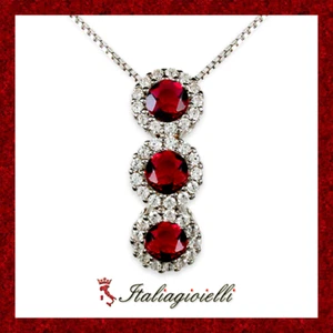 Raggiante Collana Trilogy Rubino Donna in Argento 925 rodiato Oro Bianco - Foto 1 di 7