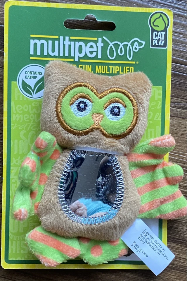 Multipet Cat Toy Brown Owl  (Contains Catnip) Mirror - Image 1 of 1