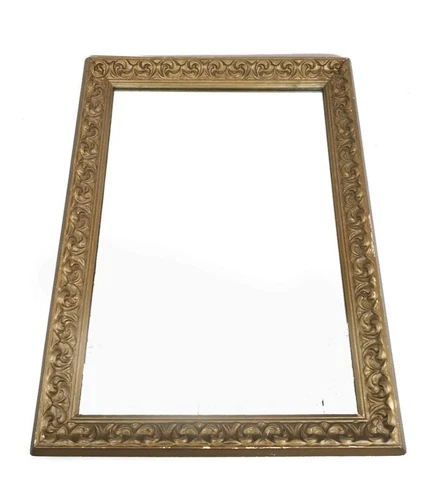 Ornate Gold Gilded Gesso Wall Mirror 30x22" Rectangle Hollywood Regency Antique Cover