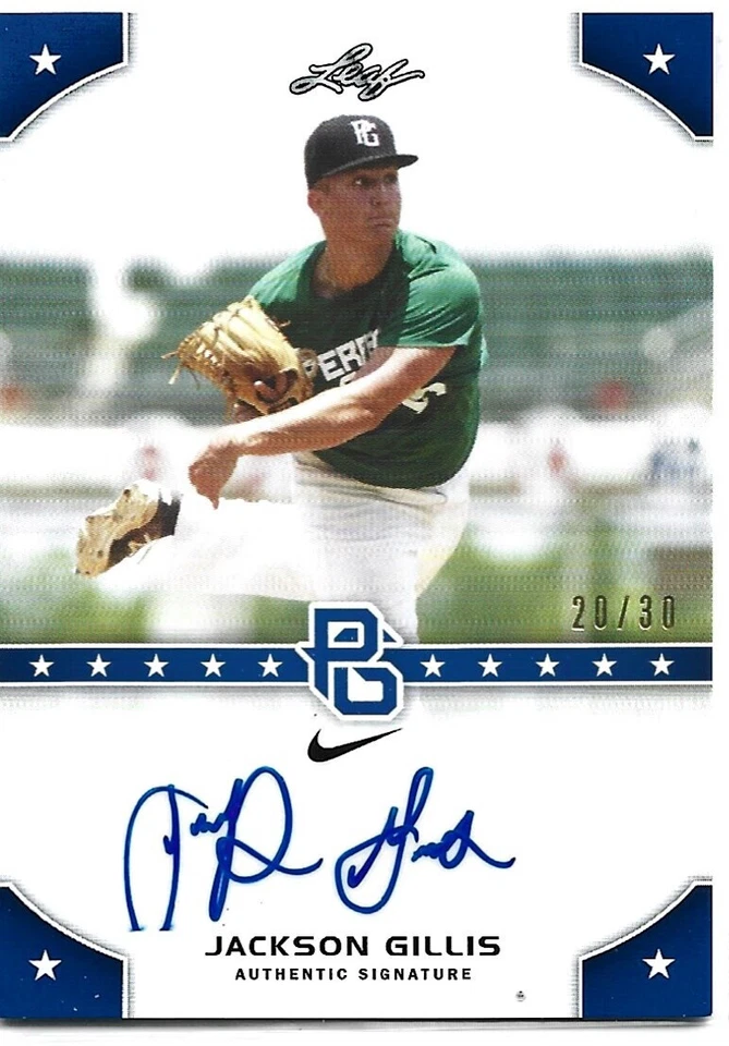 2015 Leaf Perfect Game National Showcase Auto Blue /30 Jackson Gillis PG-JG1 - Image 1 of 1
