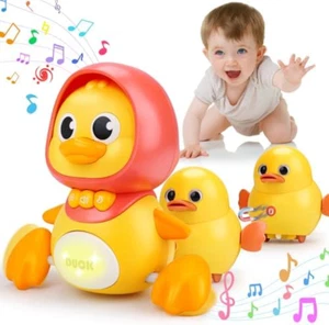Baby Musical Duck Toy Set with 2 Baby Ducks Light up Tummy Time Infant Toys 0-3- - Picture 1 of 12