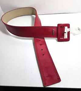CALVIN KLIEN RED 2" WIDE LADIES BELT FITS 33-38" WAIST NEW LORD & TAYLOR - Picture 1 of 1