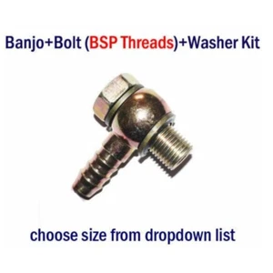 Juego de accesorios de arandela de perno banjo combustible barra de manguera rosca 1/8" 1/4" BSP BSPP G - Imagen 1 de 28