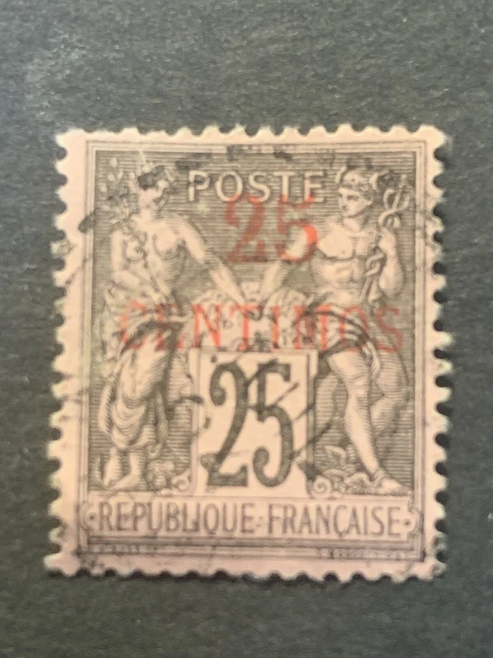 Stamps French Morocco 1,  Scott#5,   Used,  See Description - Image 1 of 1