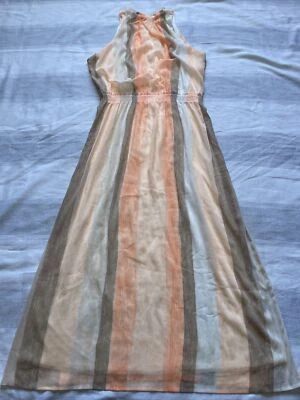Chico Watercolor Striped Maxi Dress Size 16 Beautiful Light New With Tags - Image 1 of 4