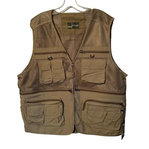 Ziker Outdoor Multi-Pocket Mesh Fishing Vest X-Large beige men vest. NWT - Picture 1 of 12