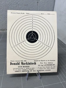 VINTAGE GUN MAKER TARGET LATROBE ST MELBOURNE MACKINTOSH ART TARGET RIFLE - Picture 1 of 5