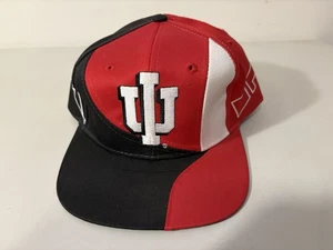 Cappello berretto snapback vintage logo 7 Indiana Hoosiers IU rosso/bianco NCAA Big 10 anni 90 - Foto 1 di 5
