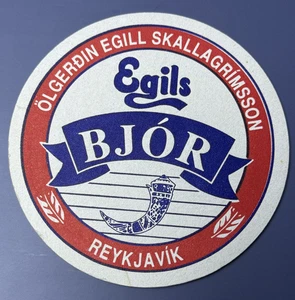 Vintage Egils Bjo'r Coaster Beer Coaster Iceland 4.5" - Picture 1 of 2