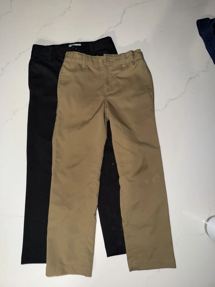 Pantalones de vestir Class Club para niños talla 6 - negros y caqui (2 pares) ¡NUEVOS! Foto 1 de 4