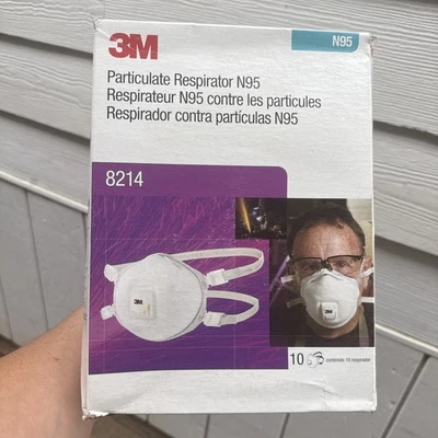 NEW! 3M 8214 Disposable N95 Welding Grinding Respirator Masks Exhalation Valve - Image 1 of 3