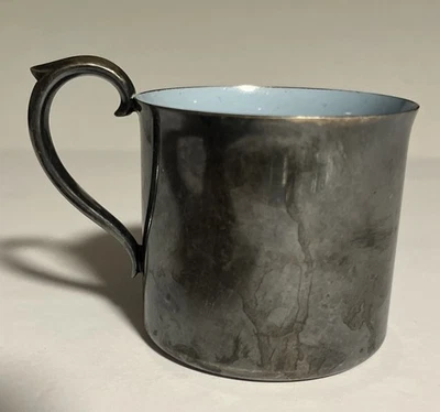 "Taza/taza de bebé vintage Reed Barton enchapada en plata dorada con asa de 2-1/2"" de alto" Foto 1 de 4