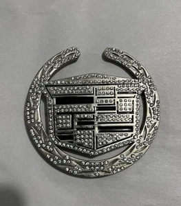 Hebilla de cinturón Cadillac estrás - escudo/logo plateado GM con licencia oficial - Imagen 1 de 5