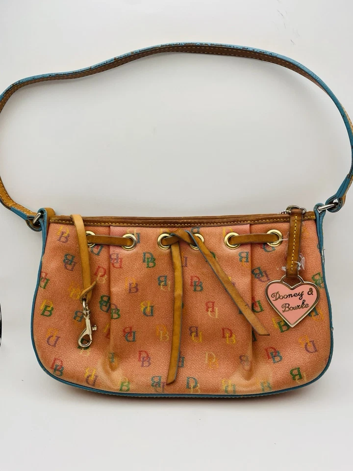 Doomed & Bourke 复古 Y2k Terracotta 彩虹拉链 DB Monogram 单肩包 — 第 1/4 张图片