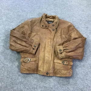 Vintage Adventure Bound Jacke Herren mittelbraun Leder Thinsulate Azteken 80er - Bild 1 von 14