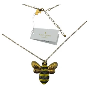 Kate Spade New York Bumble Bee Necklace Gold-Tone Black Yellow Rhinestones NWT - Picture 1 of 6