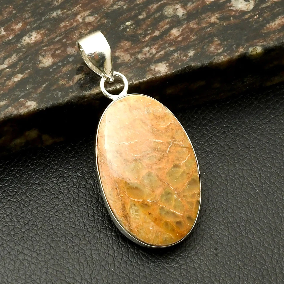 Joyería colgante hecha a mano de piedras preciosas de ágata de musgo amarillo para mujer 2,32" AP-42345 Foto 1 de 1