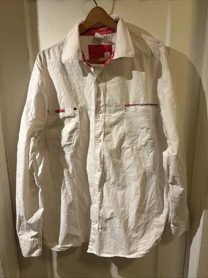 Camisa Pepe Jeans blanca con logotipo abotonado talla 4XL Foto 1 de 4