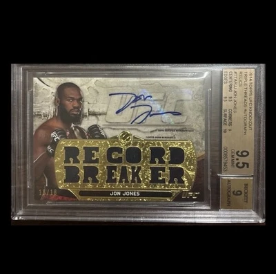 2014 Topps Knockout UFC Jon Jones Record Breaker Patch Autograph /18 BGS 9.5 9 - Image 1 of 2