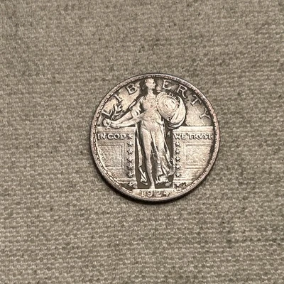 Cuarto de plata Standing Liberty 1924 AU TL Foto 1 de 2