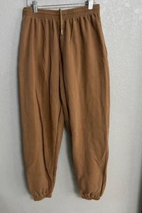 By Egreis Women's Joggers Brown Pockets Casual Sweatpants Comfort Size L - Picture 1 of 3