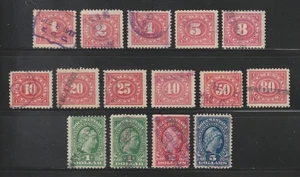 1917 Documentary Stamps, Used, Hand-Stamped Cancels, 15 Different Stamps - Picture 1 of 2