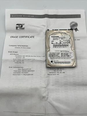 *Toshiba MK8034GSX HDD Hard Disk Drive 80GB 2.5" SATA for Laptop - Image 1 of 4