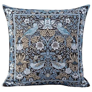 William Morris blaue Vögel Gobelin Kissen Sofa Couch Gobelin Kissen 18"x18" - Bild 1 von 6