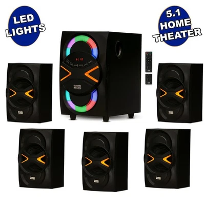 Sistema de altavoces Acoustic Audio Bluetooth 5.1 con luces LED Home Juego de 6 altavoces Foto 1 de 4