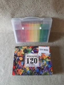 Lápices aceitosos Brutfuner 120 colores al óleo estuche arte y manualidades conjunto para colorear - Imagen 1 de 12