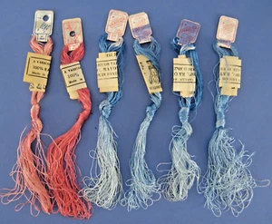 Vintage Varicor Aleluia Embroidery Thread 6 Skeins Brazilian Pink Blue - Picture 1 of 3