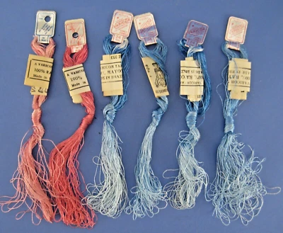 Vintage Varicor Aleluia Embroidery Thread 6 Skeins Brazilian Pink Blue - Image 1 of 3