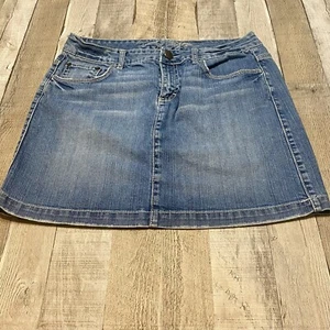 Tommy Hilfiger Womens 12 Medium Wash Denim Straight mini Skirt Blue - Picture 1 of 9