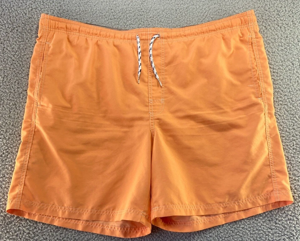 Croft & Barrow Men's Orange Drawstring Inside Pocket Lined Swim Trunks Size L - Image 1 of 4