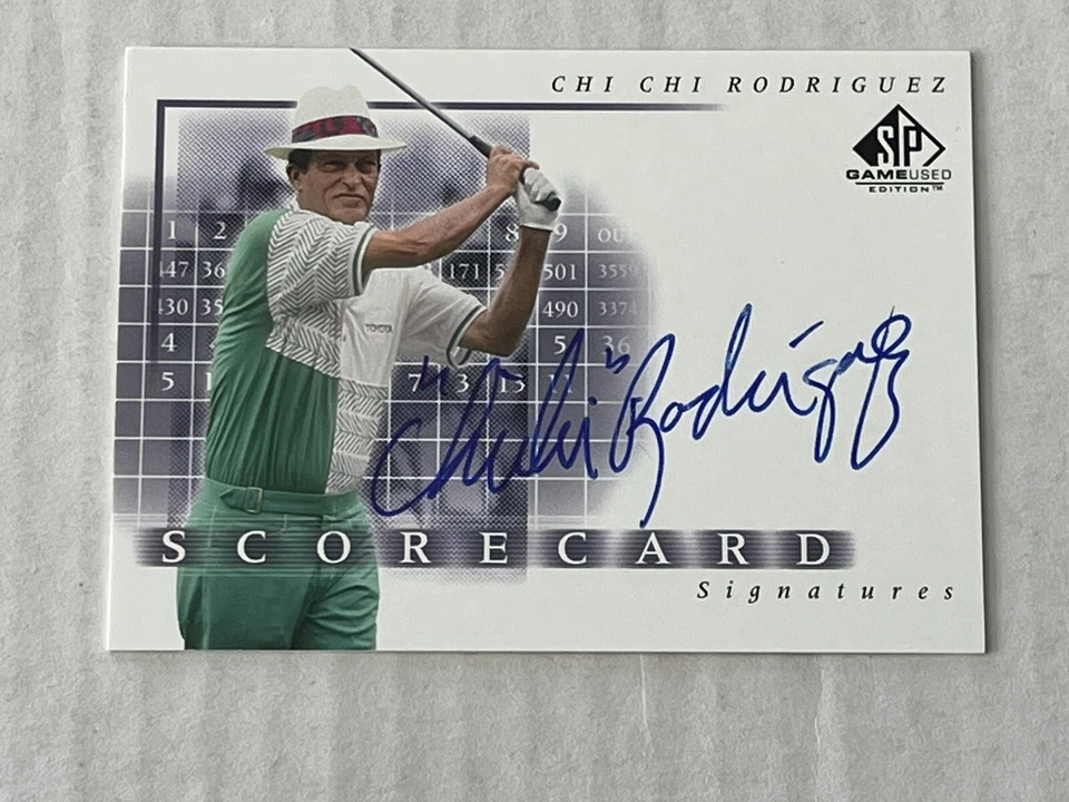 Chi Chi Rodriguez 2002 Upper Deck SP Game Used Edition Scorecard Auto Golf HOF🔥 - Image 1 of 3