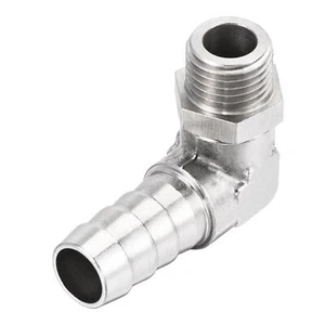 Nickel-plated Copper Hose Barb Fitting Elbow 10mm Barbed M12x1.25 Male Thread - Picture 1 of 5