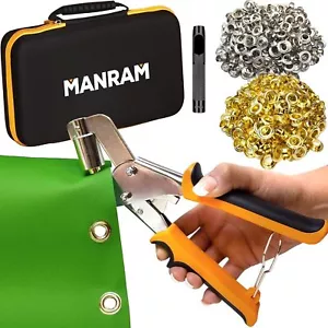 Grommet Tool Kit, 3/8 pollici, con 600 pezzi 10 mm e pressa manuale, con custodia. - Foto 1 di 6