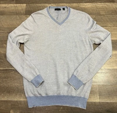 Suéter de lana merino Saks Fifth Avenue mediano para hombre azul claro  Foto 1 de 4