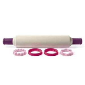 Brand New Tupperware Adjustable Rolling Pin and Cookie Cutters Purple & White - Imagen 1 de 1
