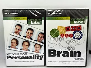 Green Label PC CD-ROM - Test Your Own Personality & Brain Teasers - New VTG - Picture 1 of 4