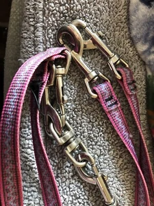 2 Way Fushia Dog Leash With Black Handle - Picture 1 of 5