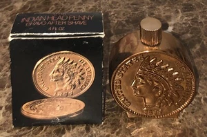 Avon Indian Head Penny BRAVO Aftershave 4oz Empty Bottle With Original Box - Picture 1 of 4