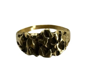 JCM 10K Gelbgold Nugget Stil Ring Größe 13,5 - Bild 1 von 8